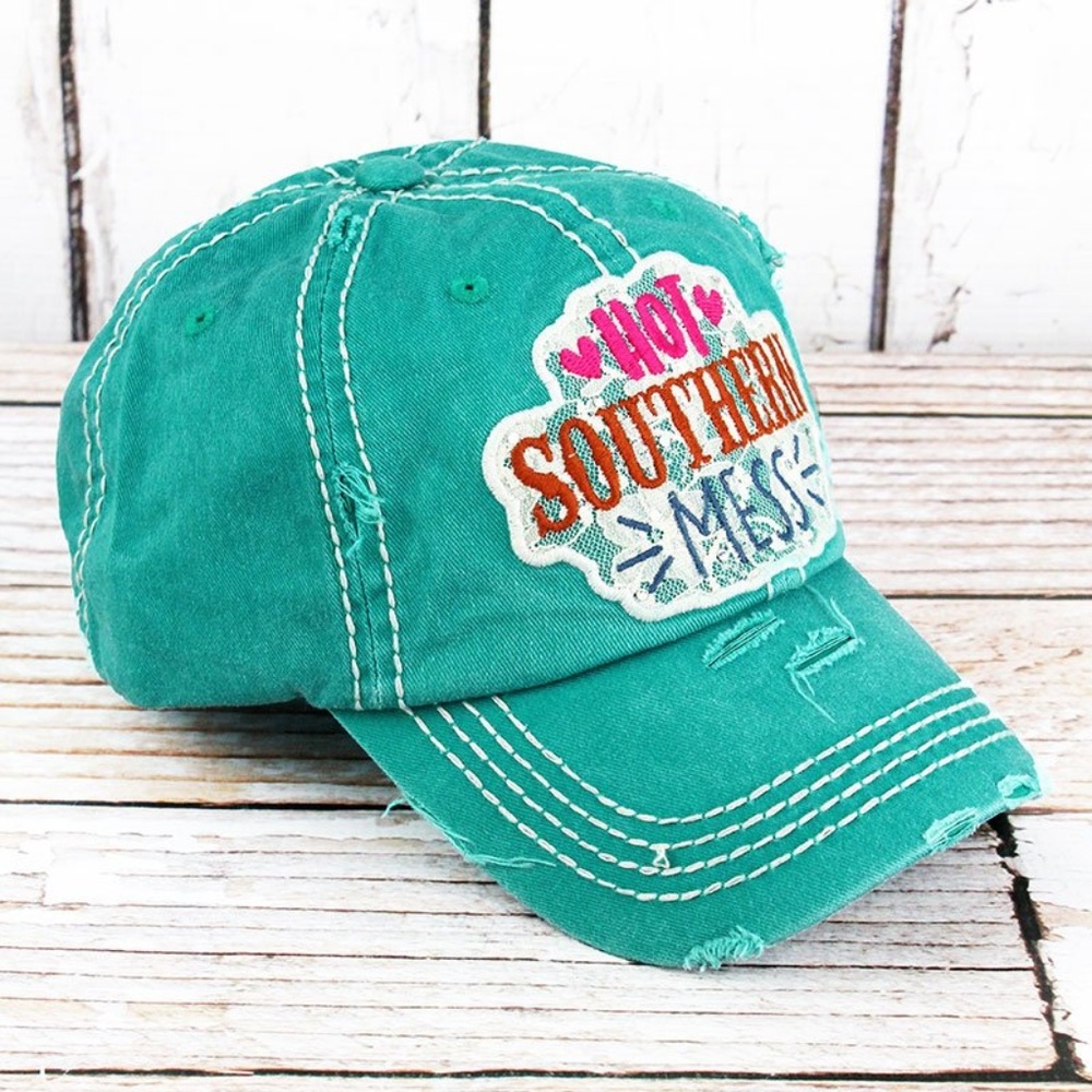 HOT SOUTHERN MESS! Ladies Trucker Distressed Cap